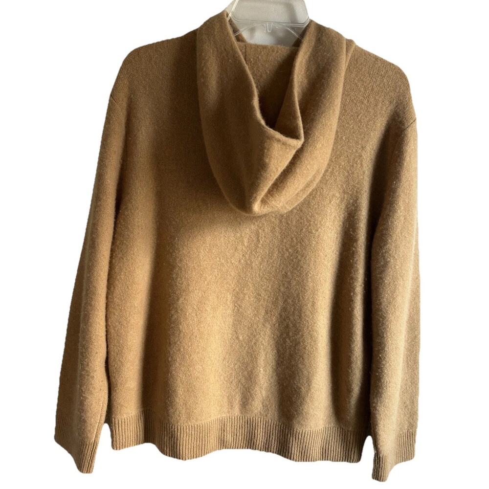 Vince 100% Cashmere Hoodie Sweater Mens M Beige Pullover Kangaroo Pocket - Picture 3 of 10